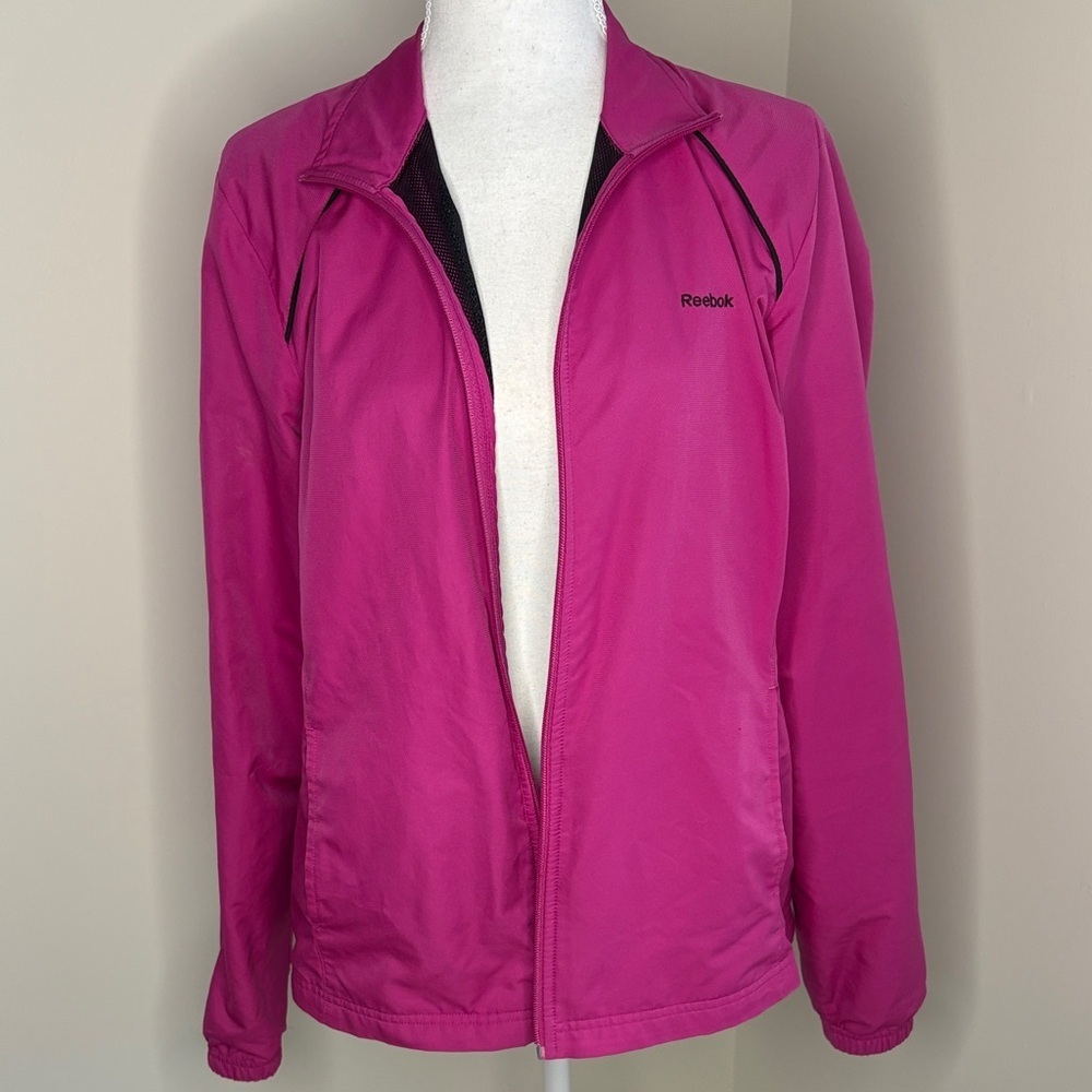 Reebok Fuchsia Hot Pink Full-Zip Performance Wear Jacket. Large